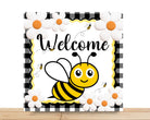 Bee Wreath Sign, Welcome Bee Square Metal Sign, Sign For Wreath, Desert Wreath Signs