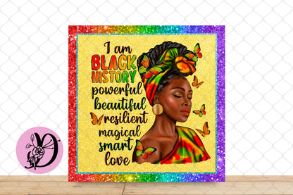 Black History Wreath Sign, Cultural Wreath Sign, I Am Black History, Square Metal Sign, sign For Wreath, Desert Wreath Signs
