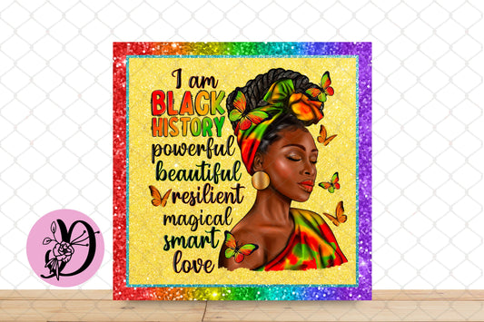 Black History Wreath Sign, Cultural Wreath Sign, I Am Black History, Square Metal Sign, sign For Wreath, Desert Wreath Signs