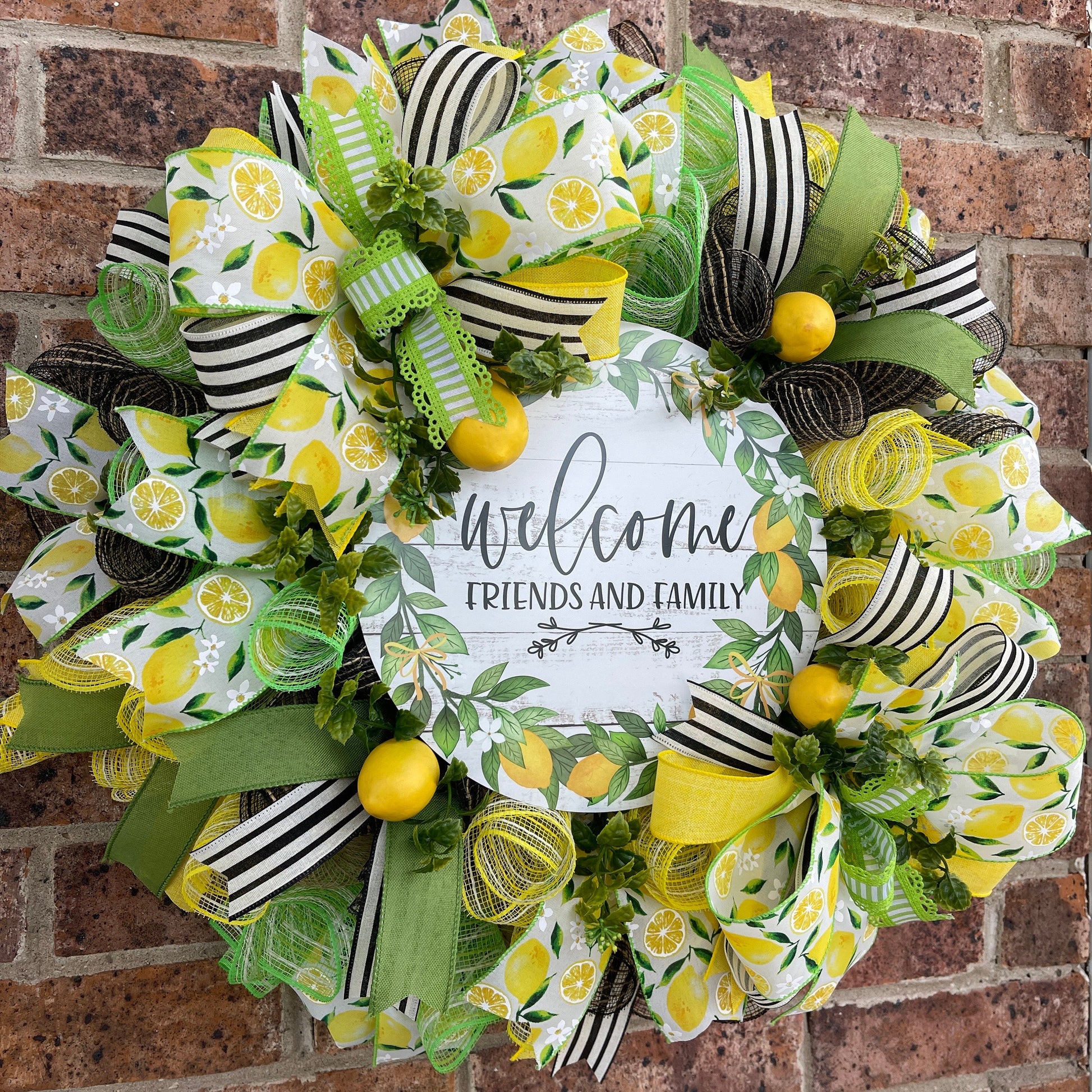 Lemon Wreath, Welcome Wreath, Summer Wreath, Spring Wreath, Everyday Wreath, Summer Decor, Spring Decor