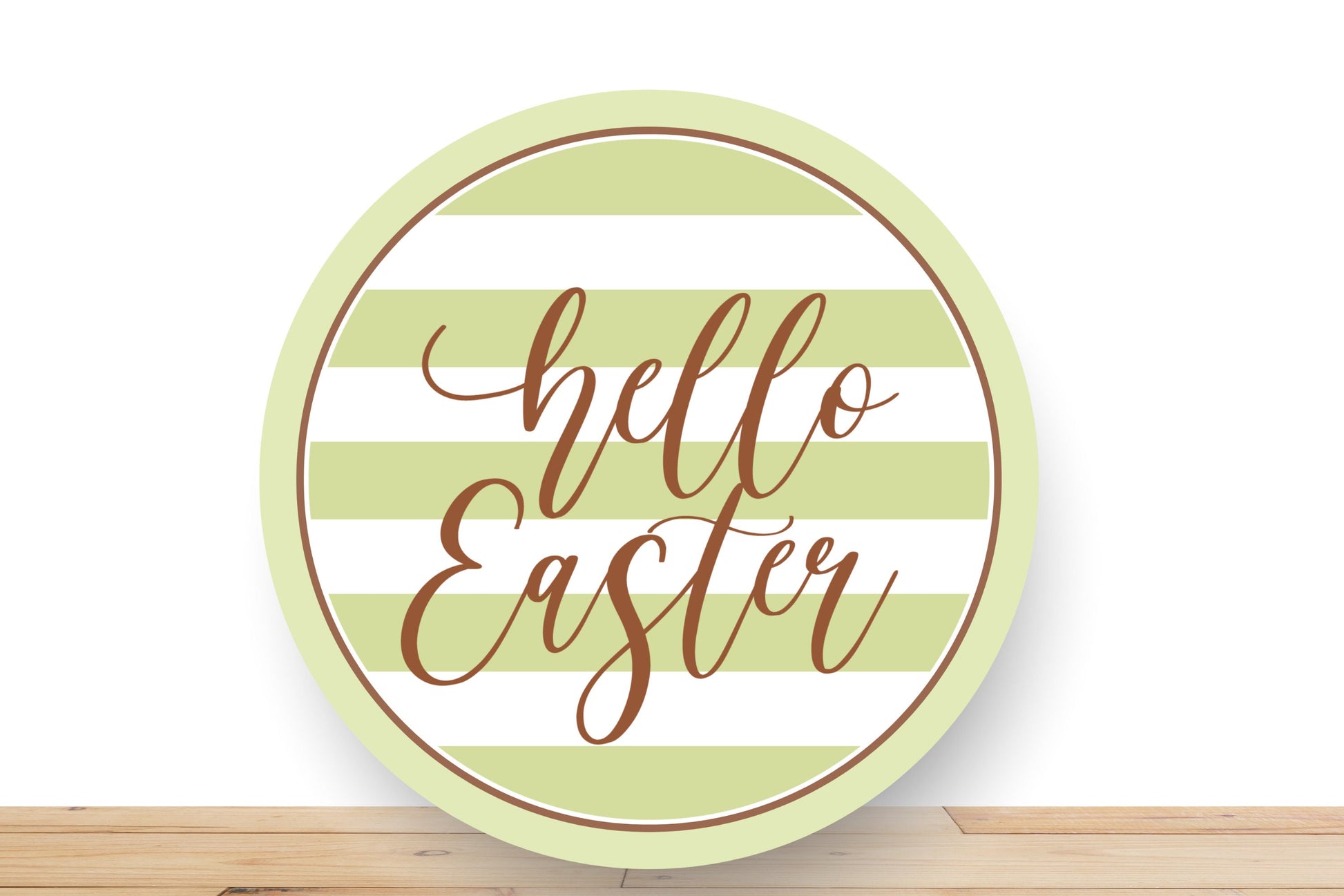 Easter Wreath Sign, Hello Easter Round Metal Sign, Sign For Wreath, Desert Wreath Signs