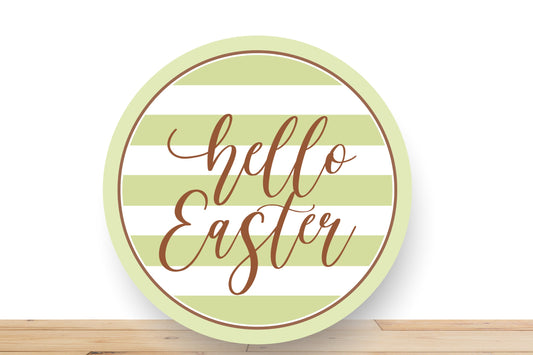 Easter Wreath Sign, Hello Easter Round Metal Sign, Sign For Wreath, Desert Wreath Signs