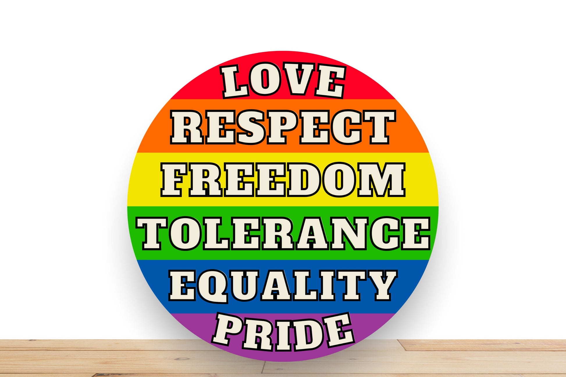 Guy Pride Wreath Sign, LGBTQ Wreath Sign, Round Metal Sign, Sign For Wreath, Desert Wreath Signs
