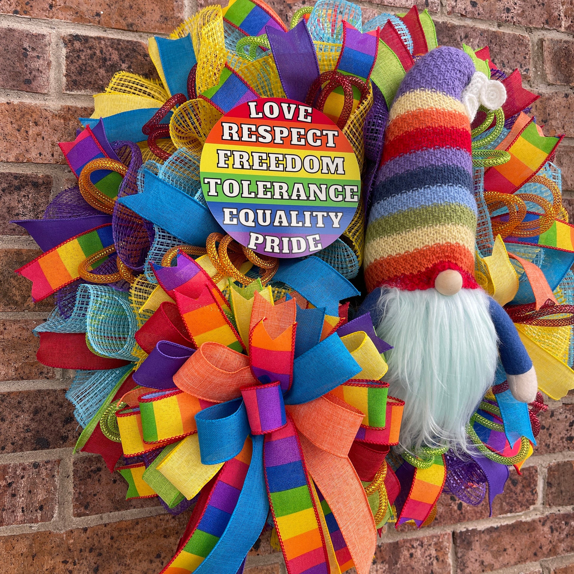 Gay Pride Wreath, LGBTQ Wreath, LGBTQIA Wreath, Rainbow Wreath, Everyday Wreath, Summer Decor, Spring Decor