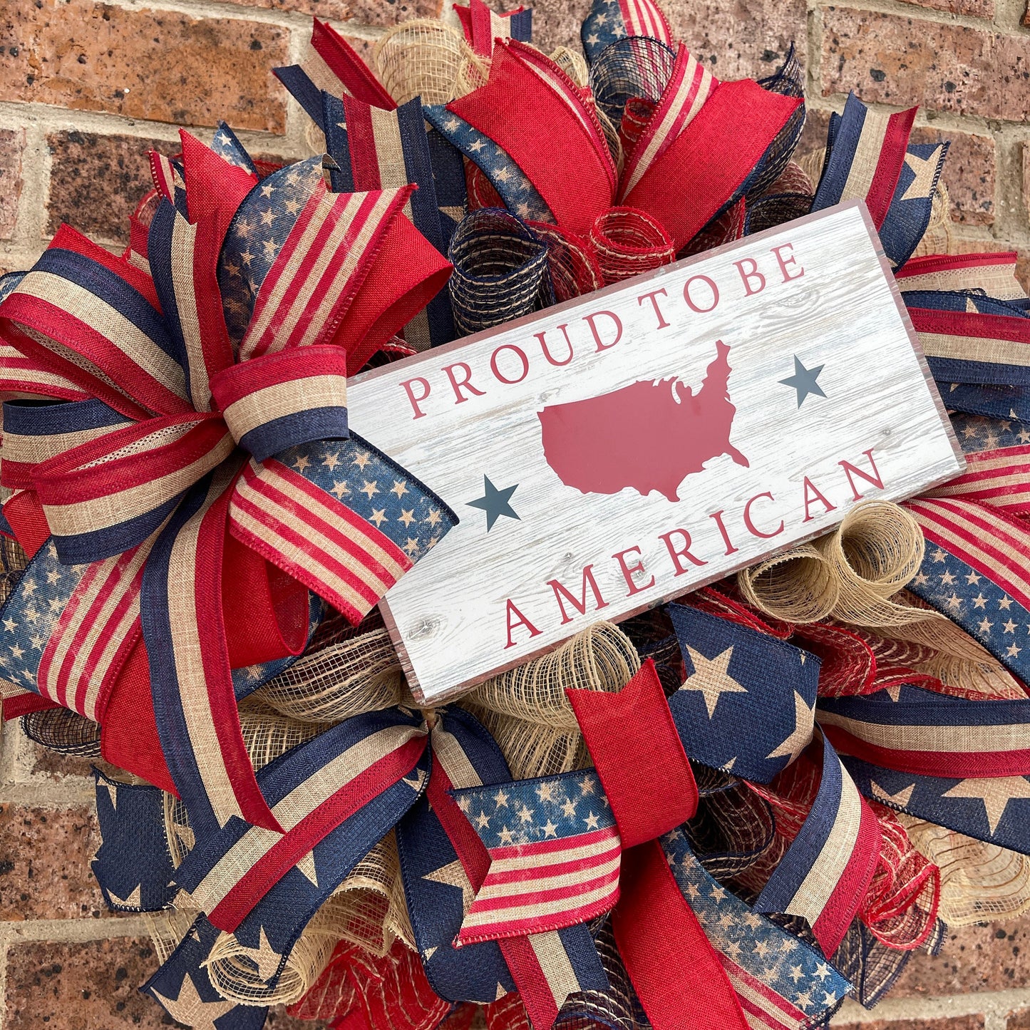 Patriotic Wreath, Proud To Be American Wreath, Memorial Wreath, fourth Of July Wreath, Veterans Day Wreath, Patriotic Décor