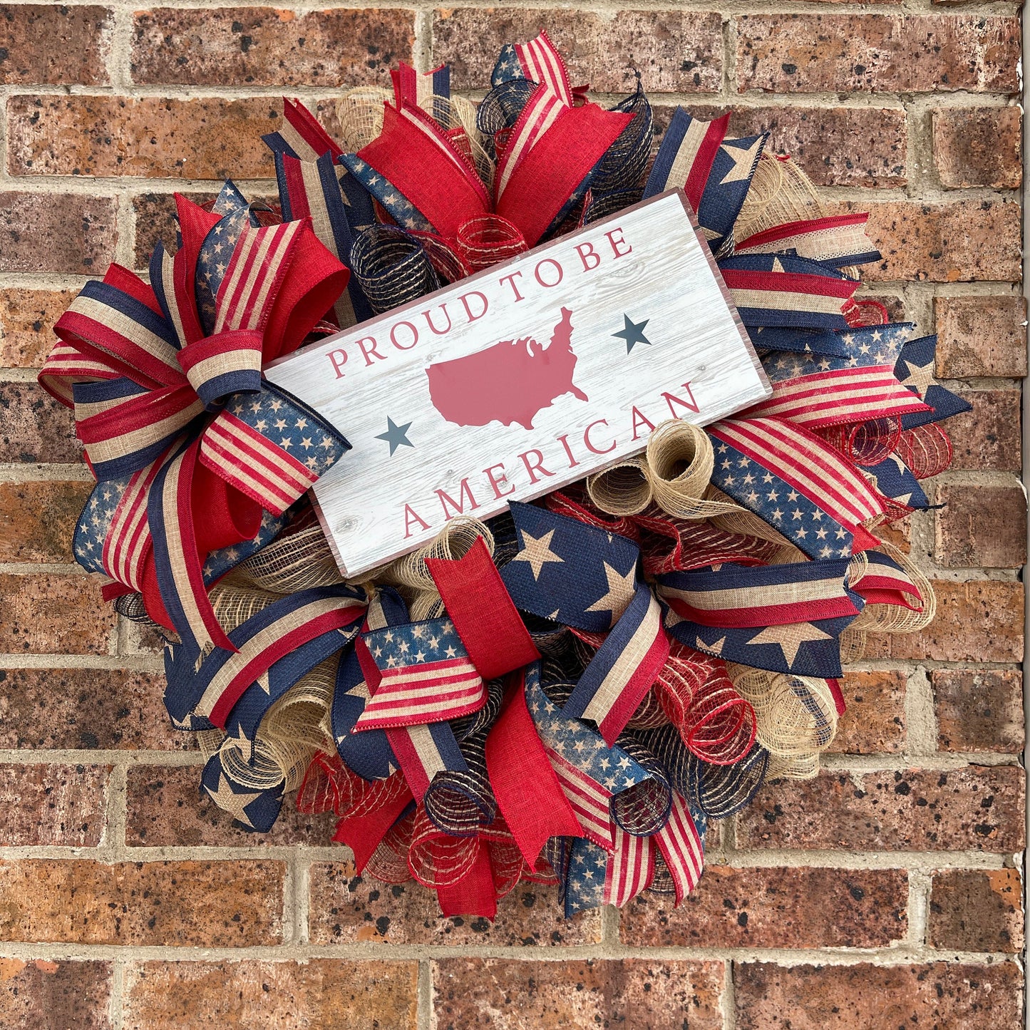 Patriotic Wreath, Proud To Be American Wreath, Memorial Wreath, fourth Of July Wreath, Veterans Day Wreath, Patriotic Décor