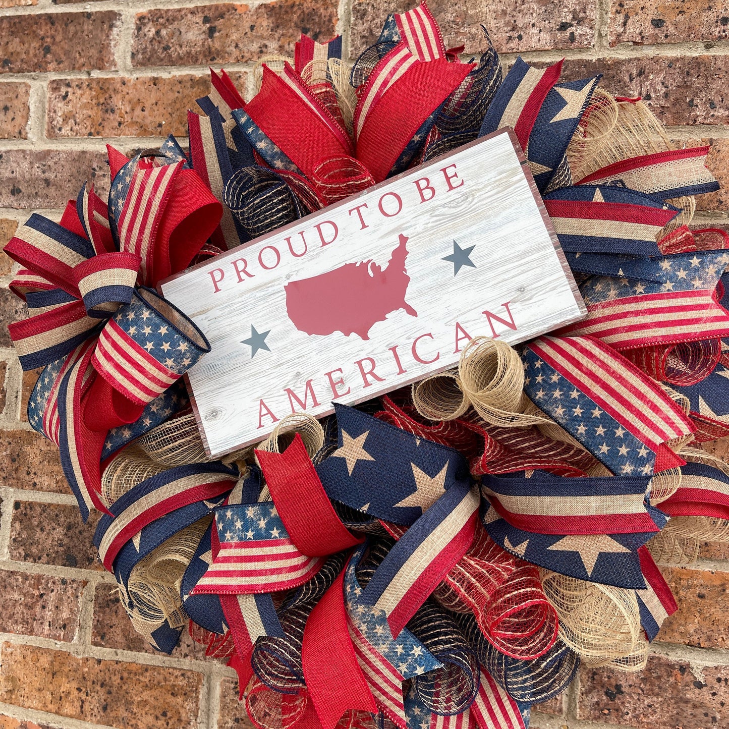 Patriotic Wreath, Proud To Be American Wreath, Memorial Wreath, fourth Of July Wreath, Veterans Day Wreath, Patriotic Décor