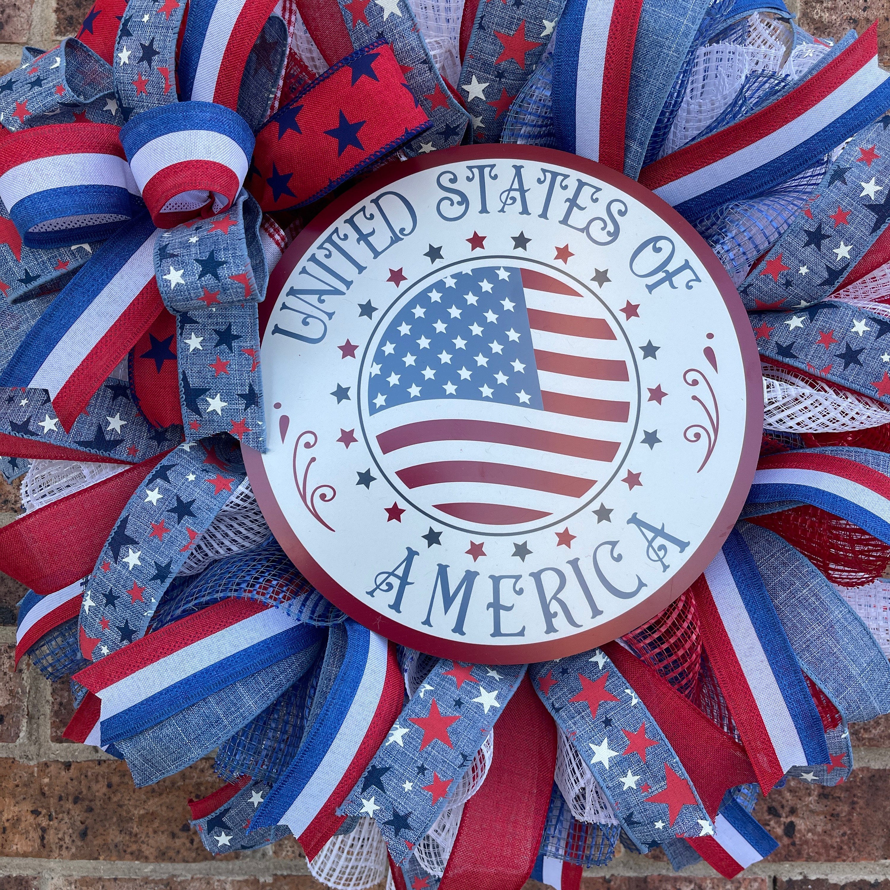 Patriotic Wreath, God Bless Texas Wreath, Summer Wreath, Spring Wreath, Everyday Wreath, Summer Decor, Spring Decor