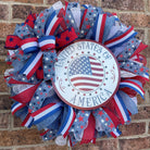Patriotic Wreath, God Bless Texas Wreath, Summer Wreath, Spring Wreath, Everyday Wreath, Summer Decor, Spring Decor