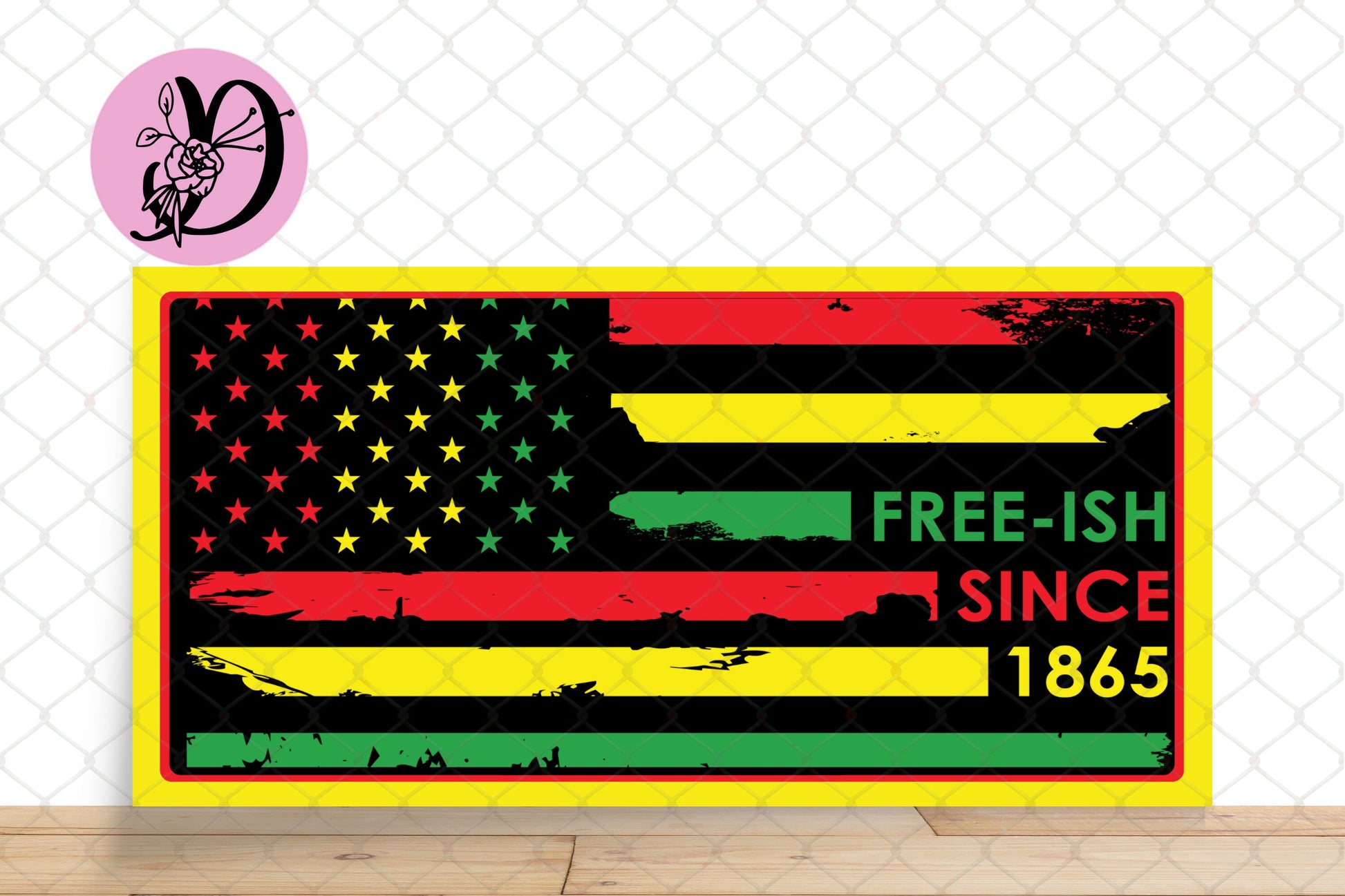 Juneteenth Wreath Sign, Free-ish Since 1865 Wreath Sign, Rectangle Metal Sign, Sign For Wreath, Cultural Sign