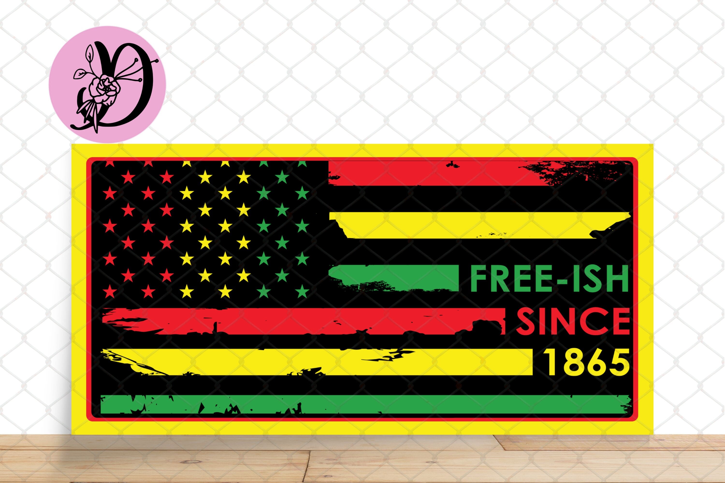 Juneteenth Wreath Sign, Free-ish Since 1865 Wreath Sign, Rectangle Metal Sign, Sign For Wreath, Cultural Sign