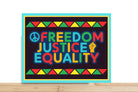 Juneteenth Wreath Sign, Freedom Justice And Equality Wreath Sign, Rectangle Metal Sign, Black History Wreath Sign