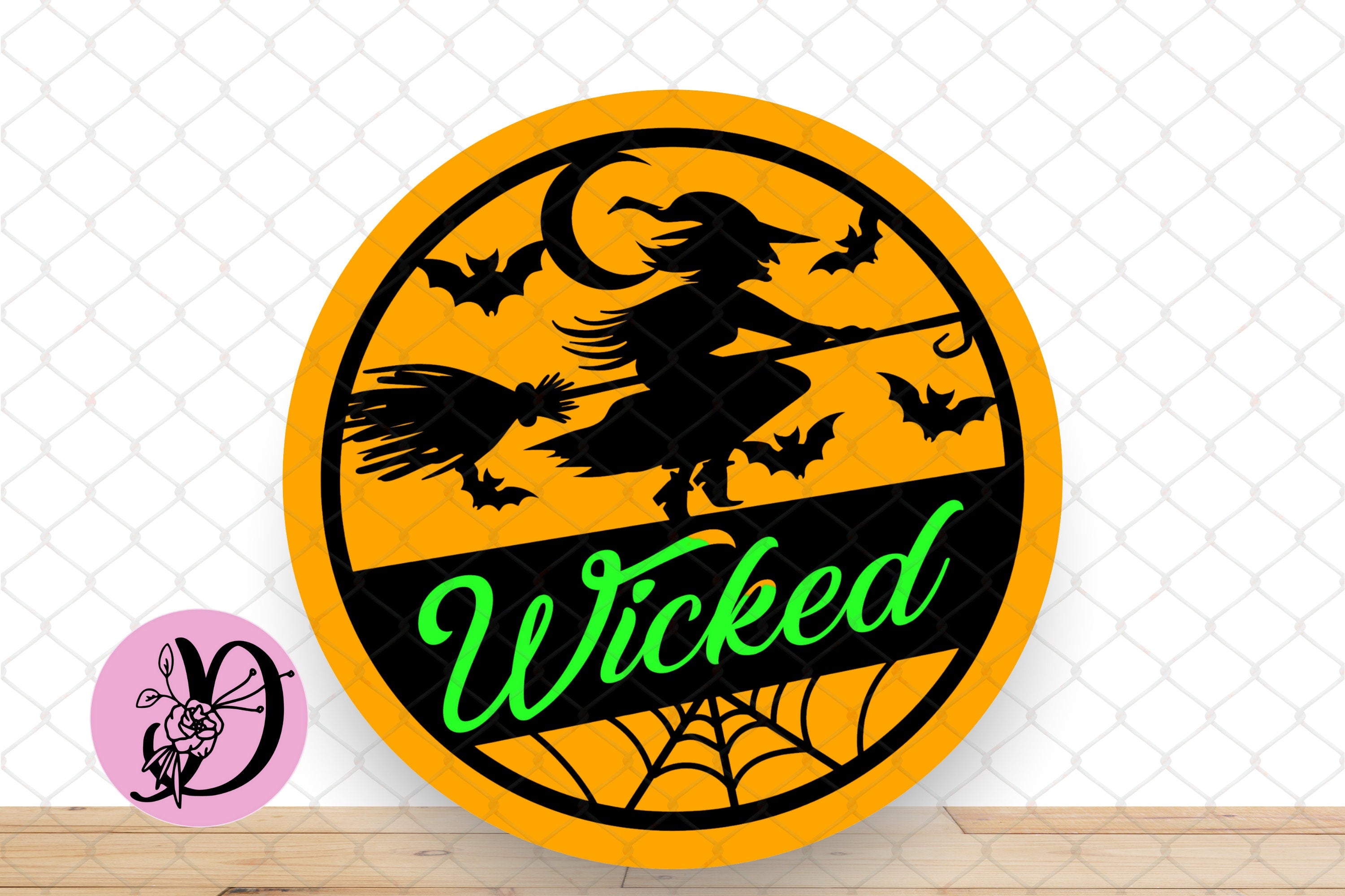 Halloween Wreath Sign, Wicked Witch Round Metal Sign, Sign For Wreath, Desert Wreath Signs