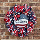 Patriotic Wreath, Welcome Wreath, Memorial Wreath, fourth Of July Wreath, Veterans Day Wreath, Patriotic Decor