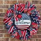 Patriotic Wreath, Welcome Wreath, Memorial Wreath, fourth Of July Wreath, Veterans Day Wreath, Patriotic Decor