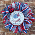 Patriotic Wreath, God Bless Texas Wreath, Summer Wreath, Spring Wreath, Everyday Wreath, Summer Decor, Spring Decor