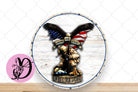 Patriotic Wreath Sign, Honor Our Heroes Remember Their Sacrifice Round Metal Sign, Patriotic Sign For Wreath, Desert Wreath Signs