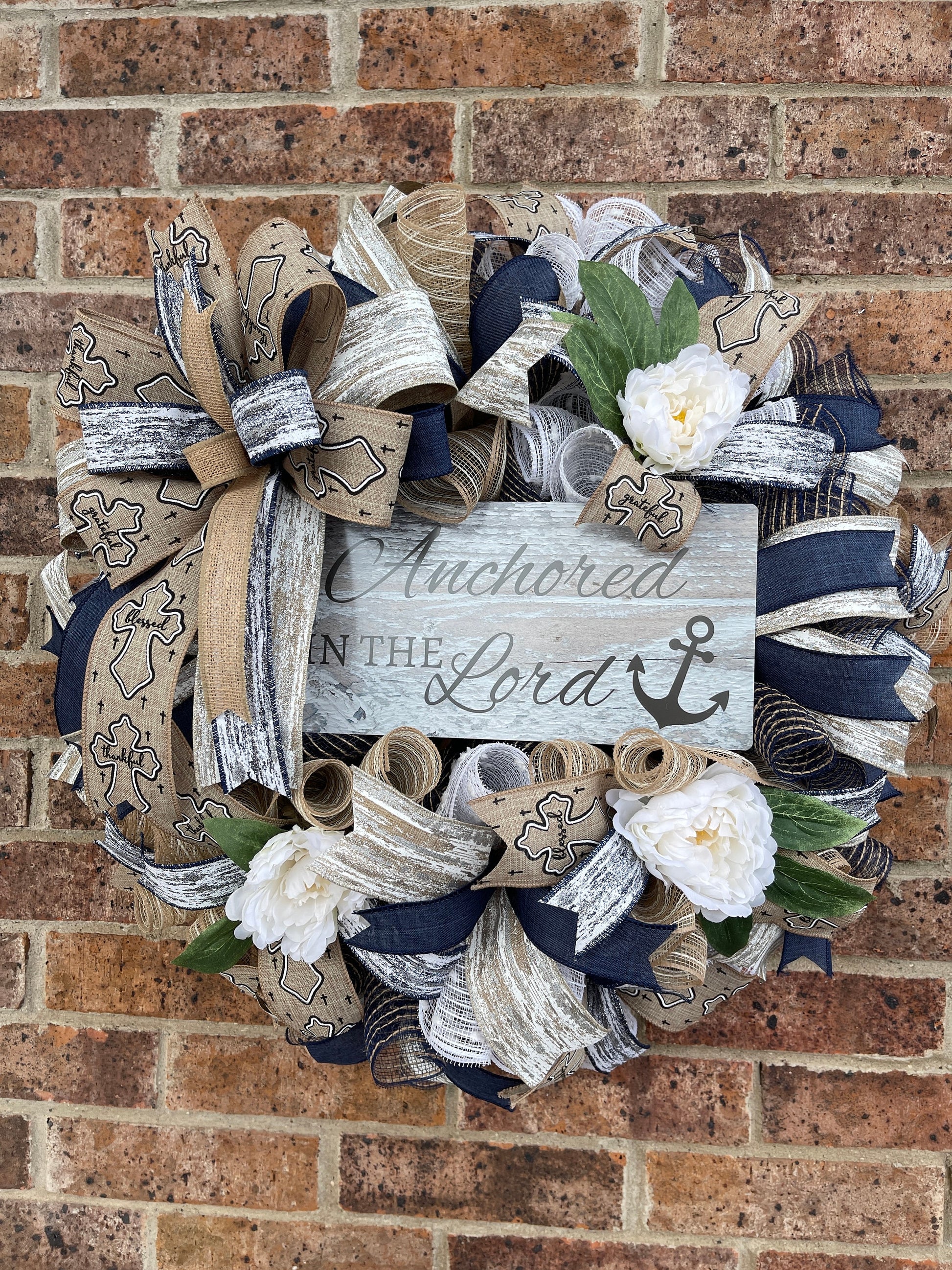 Spiritual Wreath, Inspirations Wreath, Anchored In The Lord Wreath, Home Decor,