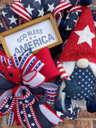 Patriotic Gnome Wreath, Gnome Wreath, God Bless America Wreath, Patriotic Decorations, Forth of July, Veterans Day Decor