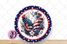Patriotic Wreath Sign, Patriotic Butterfly Round Metal Sign, Patriotic Sign For Wreath, Desert Wreath Signs