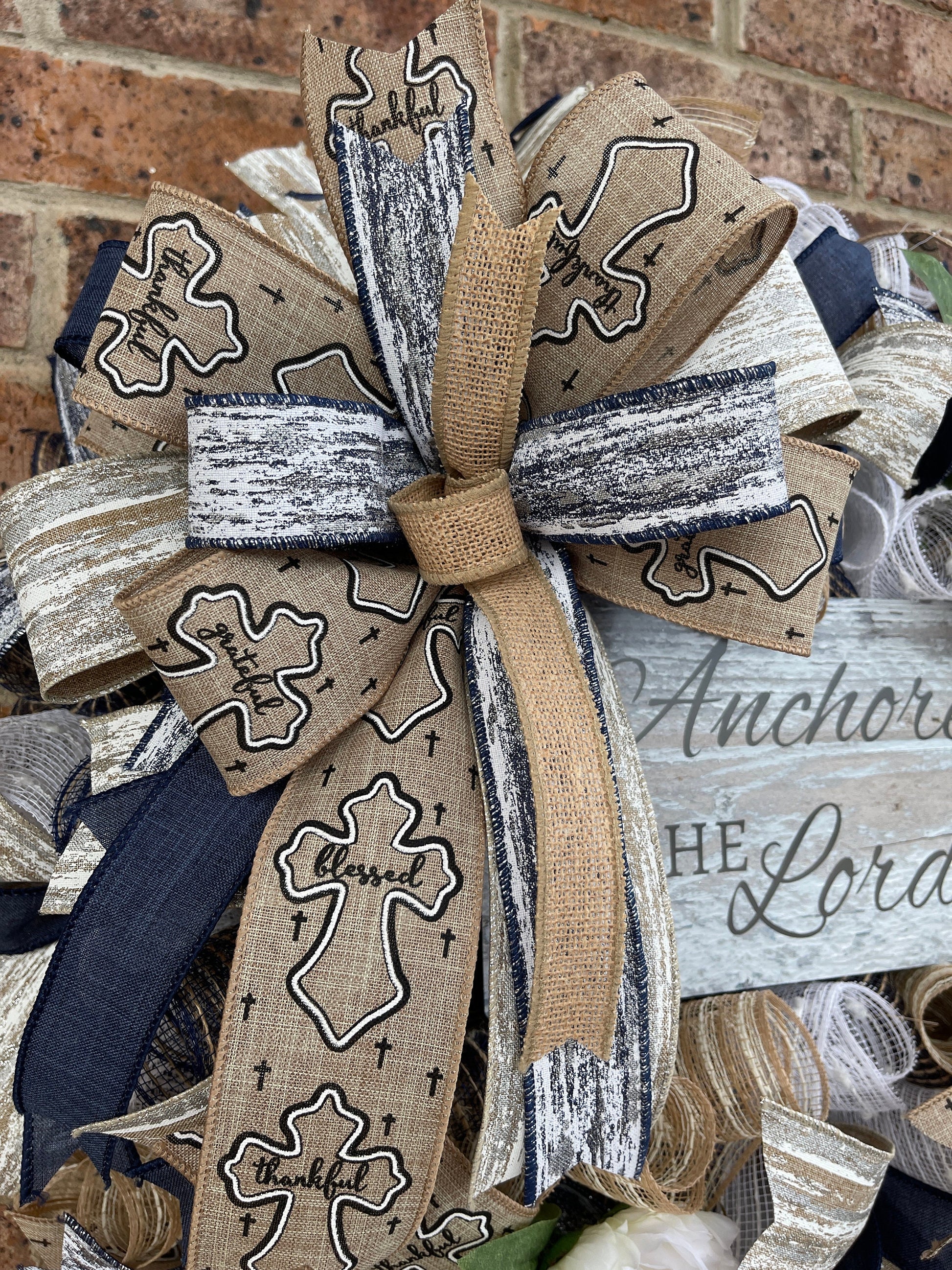 Spiritual Wreath, Inspirations Wreath, Anchored In The Lord Wreath, Home Decor,