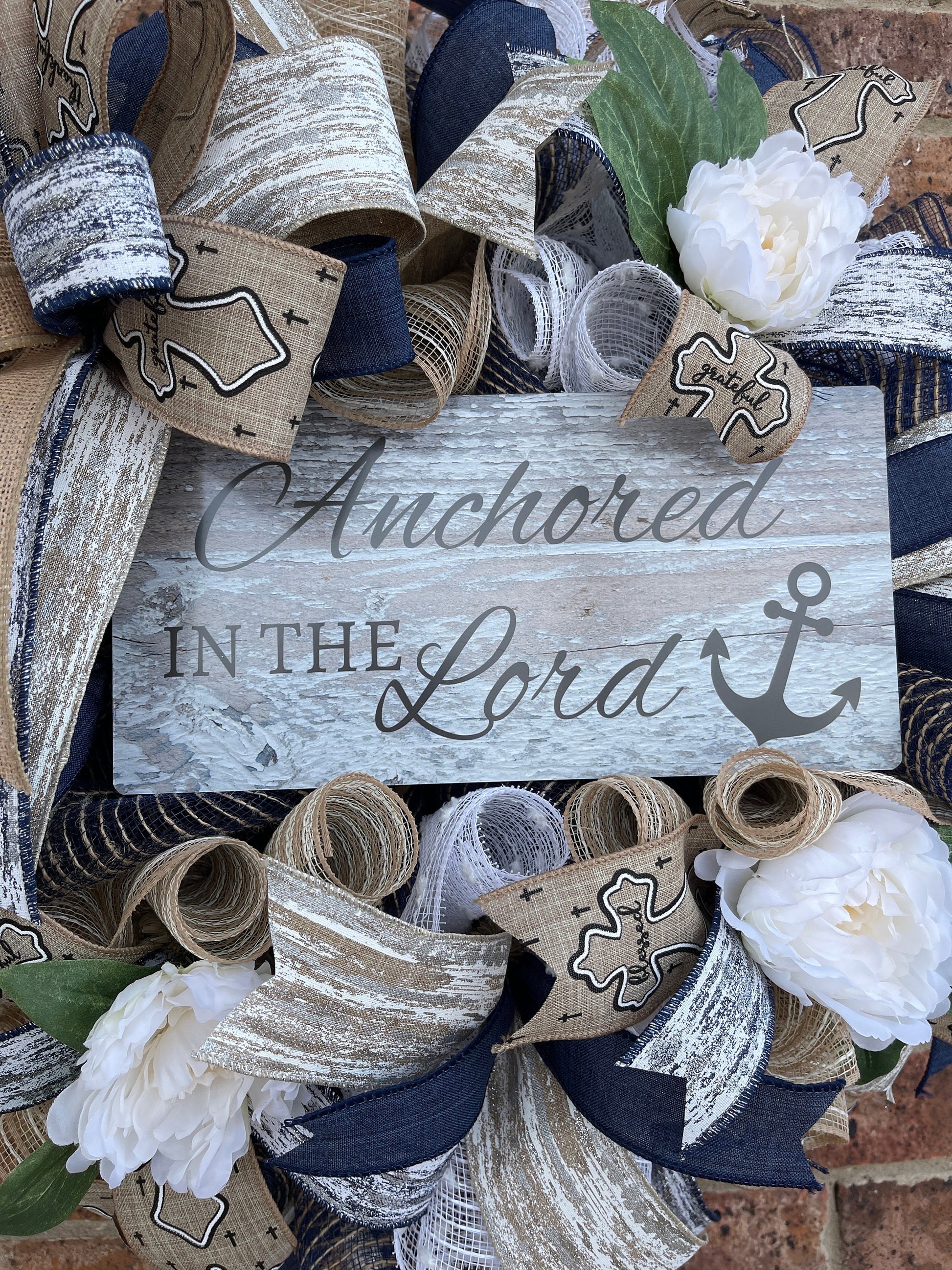 Spiritual Wreath, Inspirations Wreath, Anchored In The Lord Wreath, Home Decor,