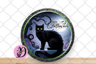 Halloween Wreath Sign, Happy Halloween Black Cat Round Metal Sign, Sign For Wreath, Desert Wreath Signs