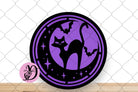 Halloween Wreath Sign, Happy Halloween Black Cat Round Metal Sign, Sign For Wreath, Desert Wreath Signs