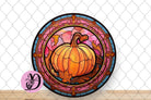 Fall Wreath Sign, Pink Stained Glass Pumpkin Metal Sign, Sign For Wreath, Autumn Decorations