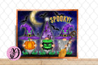 Halloween Wreath Sign, Gnome Spooky Halloween Rectangle Metal Sign, Sign For Wreath, Halloween Wreath Attachments