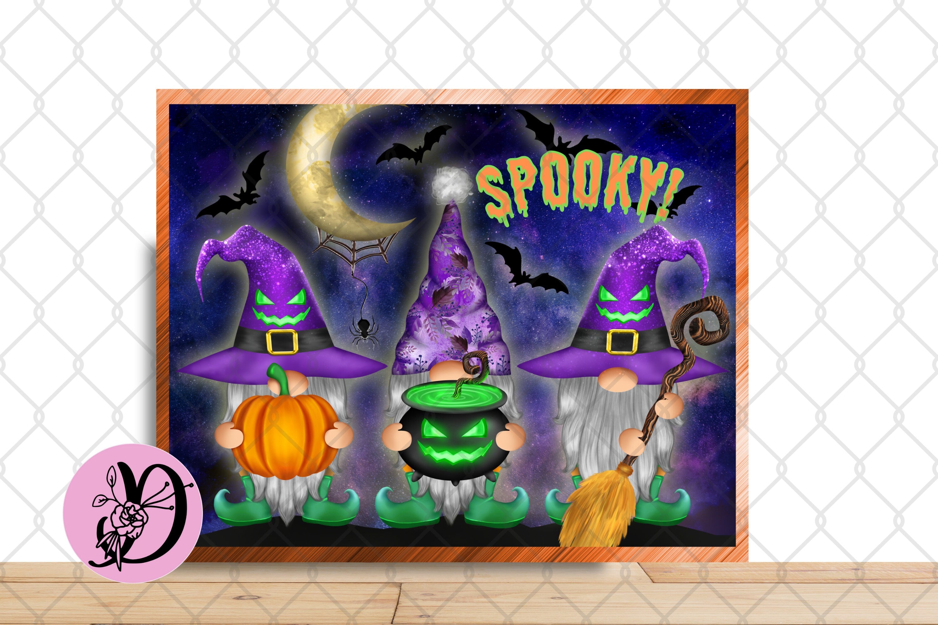 Halloween Wreath Sign, Gnome Spooky Halloween Rectangle Metal Sign, Sign For Wreath, Halloween Wreath Attachments
