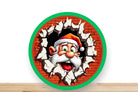 Christmas Santa Round Metal Wreath Sign, Desert Wreath Signs