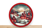 Christmas Wreath Sign, Santa's Village Round Metal Sign, Desert Wreath Signs