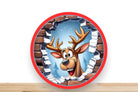 Christmas Goofy Reindeer Wreath Sign, Round Metal Sign, Desert Wreath Signs