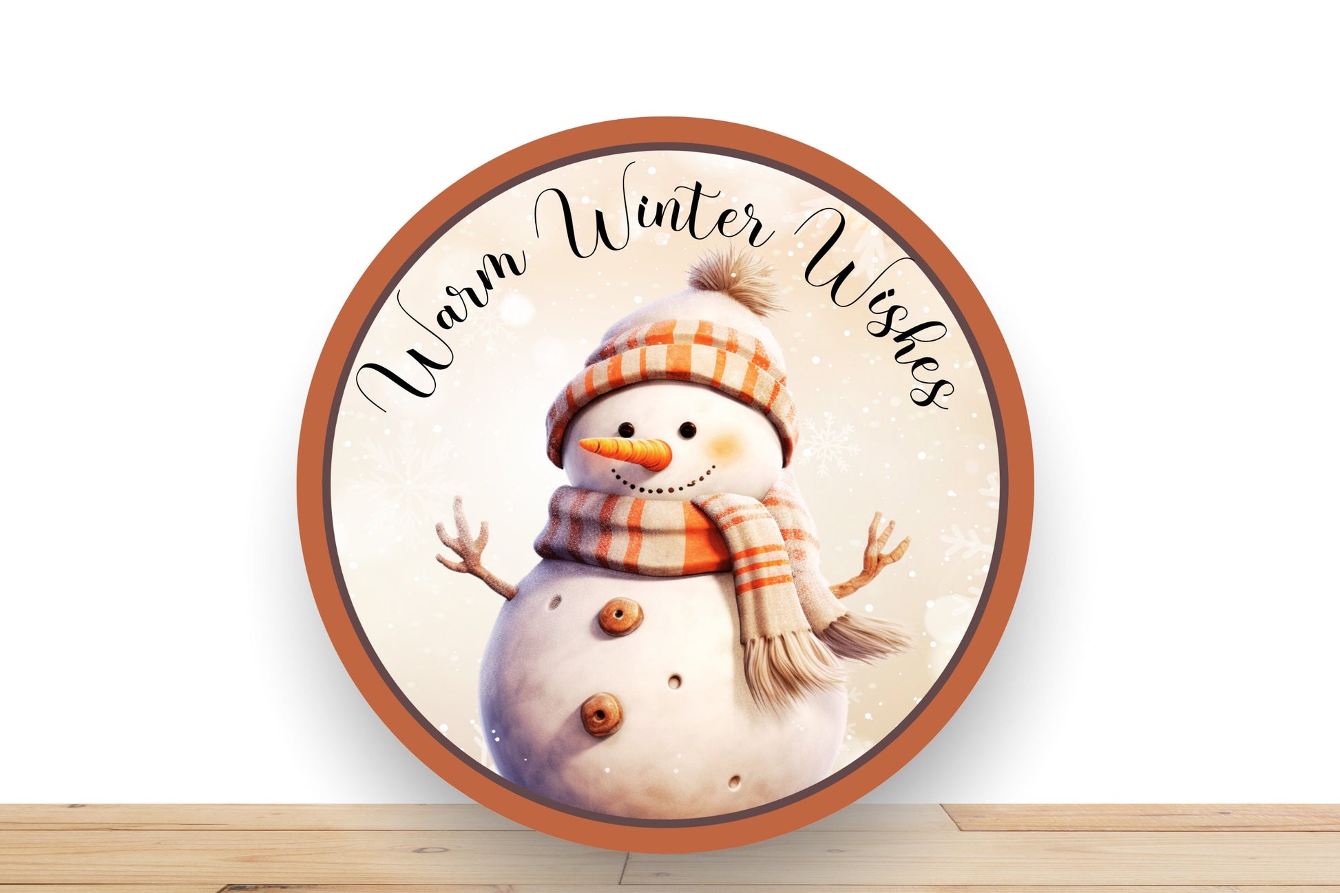 Winter Snowman Wreath Sign, Warm Winter Wishes Snowman Sign, Desert Wreath Signs
