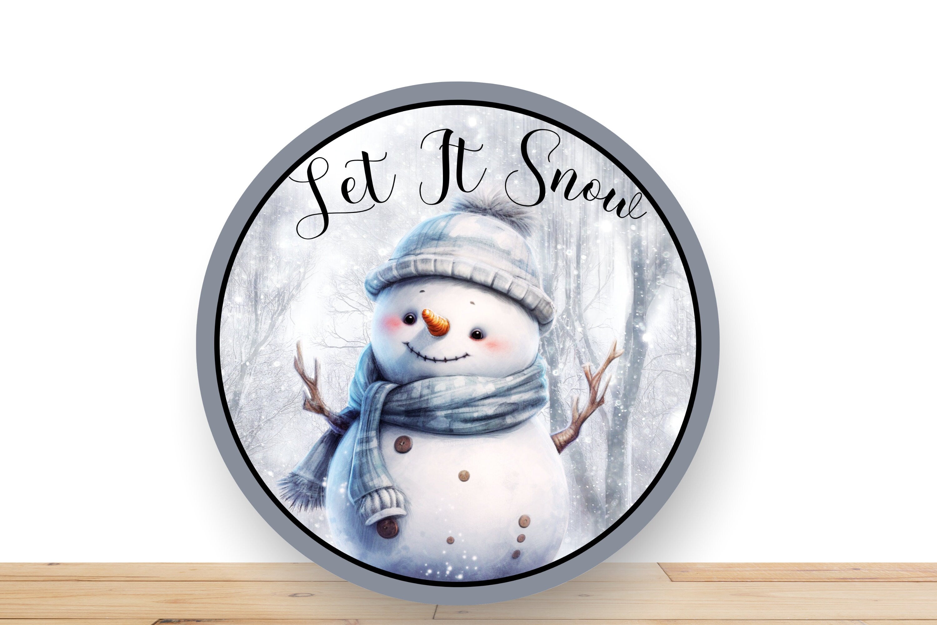 Winter Snowman Wreath Sign, Let It Snow Snowman Sign, Desert Wreath Signs