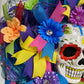Day Of The Dead Wreath For Door, Dia de los Muerto Wreath for porch, DiaDe Los Muertos decorations for home