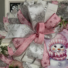 Christmas Pink Snowman Wreath, Snowman Pink Wreath, Christmas Decorations,