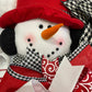 Christmas Snowman Wreath, 27 inch diamenter, Black and White houndstiith poinsettias, Snowman with legs and mittens