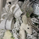 Christmas Reindeer Deer Swag Wreath - Flocked Evergreen Reindeer Swag