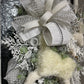 Christmas Reindeer Deer Swag Wreath - Flocked Evergreen Reindeer Swag