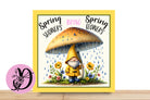 Spring Gnome Wreath Sign, Spring Showers bring Spring Showers, Square Aluminum Sign, Desert Wreath Signs