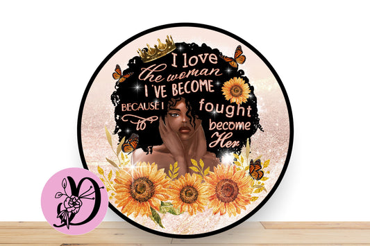 Black History Wreath Sign, Sunflower Wreath Sign, Round Metal Sign, Sign For Wreath, Black History Sign With Sunflowers