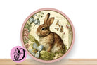 Vintage Easter Bunny Wreath Sign, Round Aluminum Sign, Desert Wreath Signs