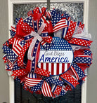 Patriotic Wreath, Summer Wreath, Stars and Stripes, July 4th, Pride, Military, Red, White and blue, Flag Wreath