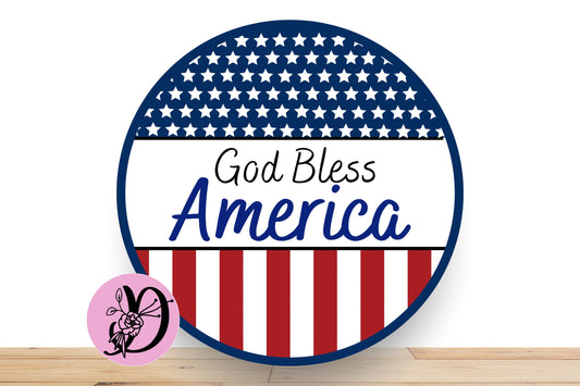 Patriotic Wreath Sign, God Bless America Metal Sign, Sign For Wreath, Desert Wreath Signs