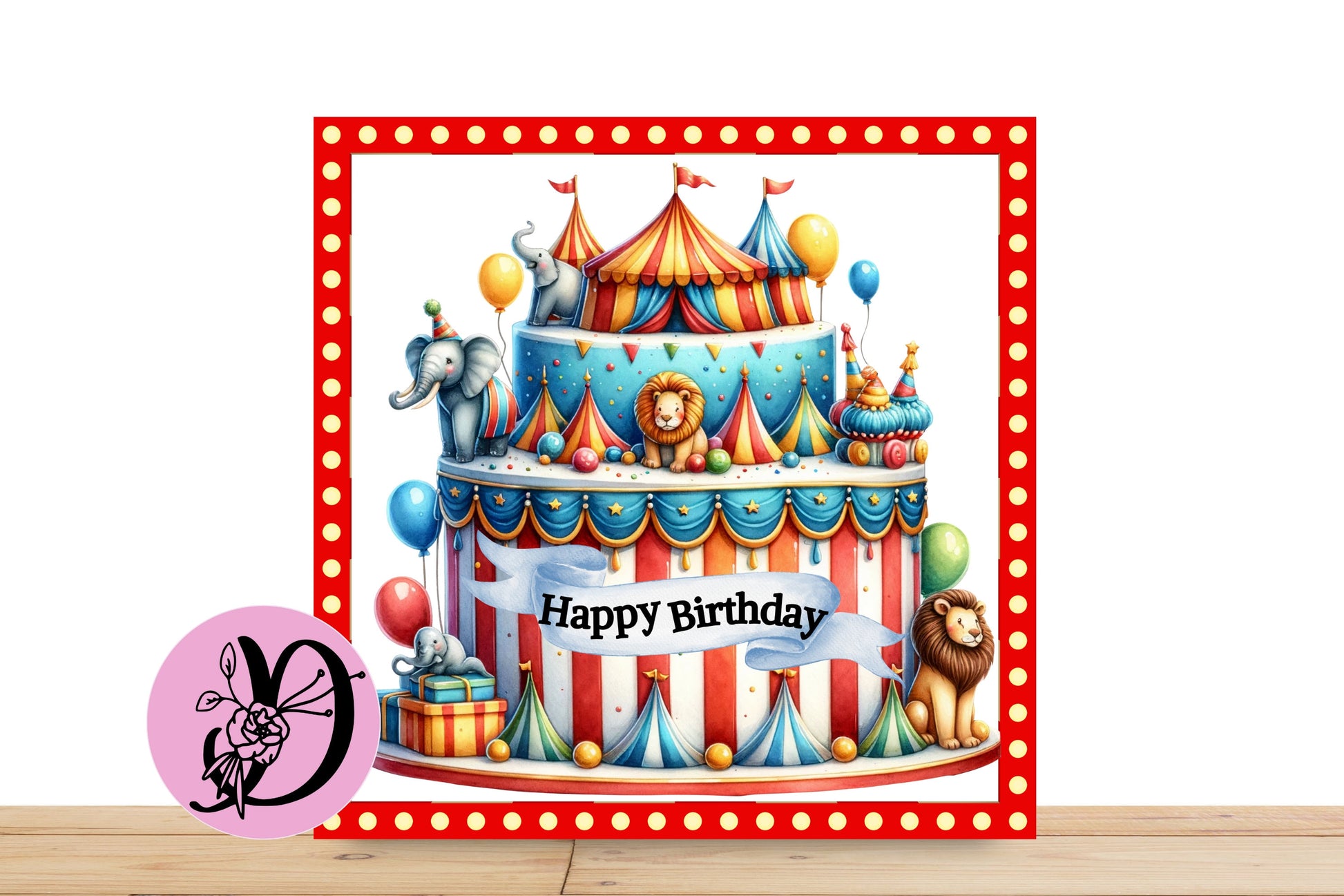 Circus Birthday Wreath Sign, Flat Aluminum Sign For Wreaths, Bright Colors