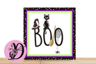 Black Cat Halloween Wreath Sign, Boo Flat Aluminum Sign For Wreath
