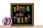 Trick Or Treat Halloween Wreath Sign, Square Flat Aluminum Sign For Wreath