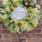 Lemon Wreath, Welcome Wreath, Summer Wreath, Spring Wreath, Everyday Wreath, Summer Decor, Spring Decor